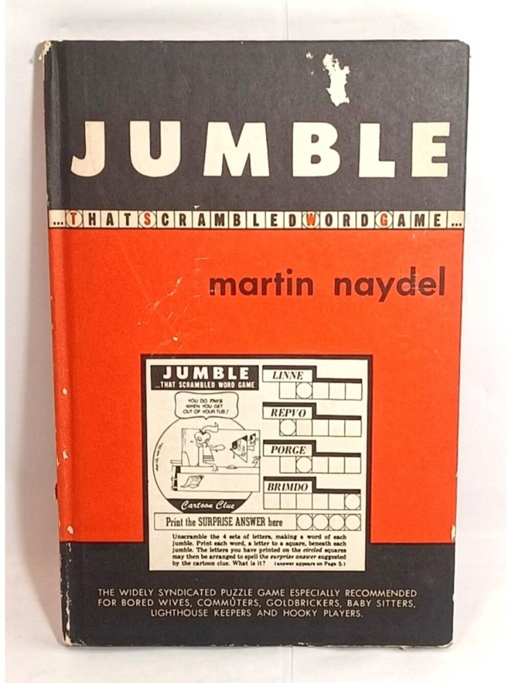 Jumble That Scrambled Word Game Martin naydel 1st Edition 1955 Book HC Rare Vtg